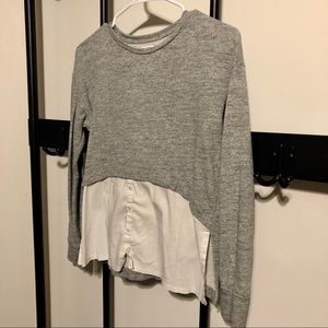 Bershka long-sleeve grey shirt